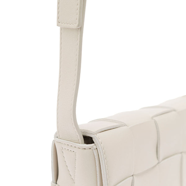 Bottega Veneta Bags? Bottega Veneta Women 'Small Cassette' White Crossbody Bag In Intreccio Nappa Leather Woman Bottega Veneta Luxury Designer Leather Handbag
