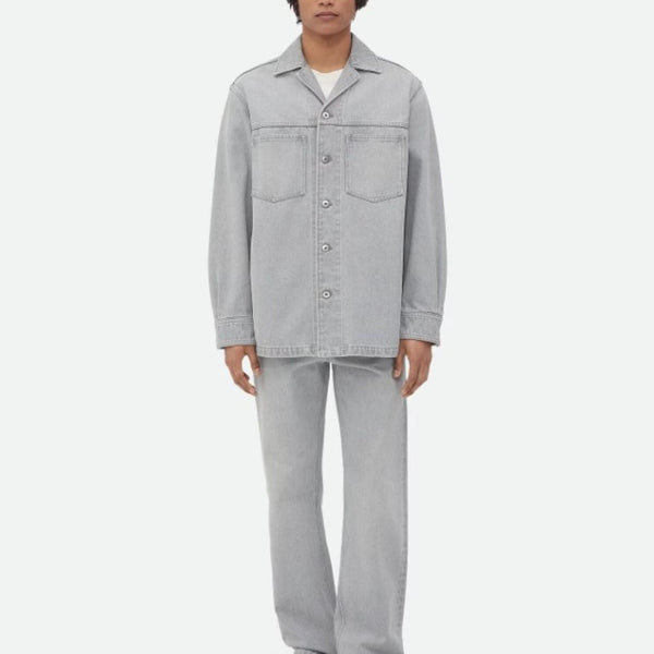 Close-up of Bottega Veneta blouses hardware and fine stitching
