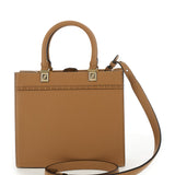 Close-up of Fendi totes hardware and fine stitching