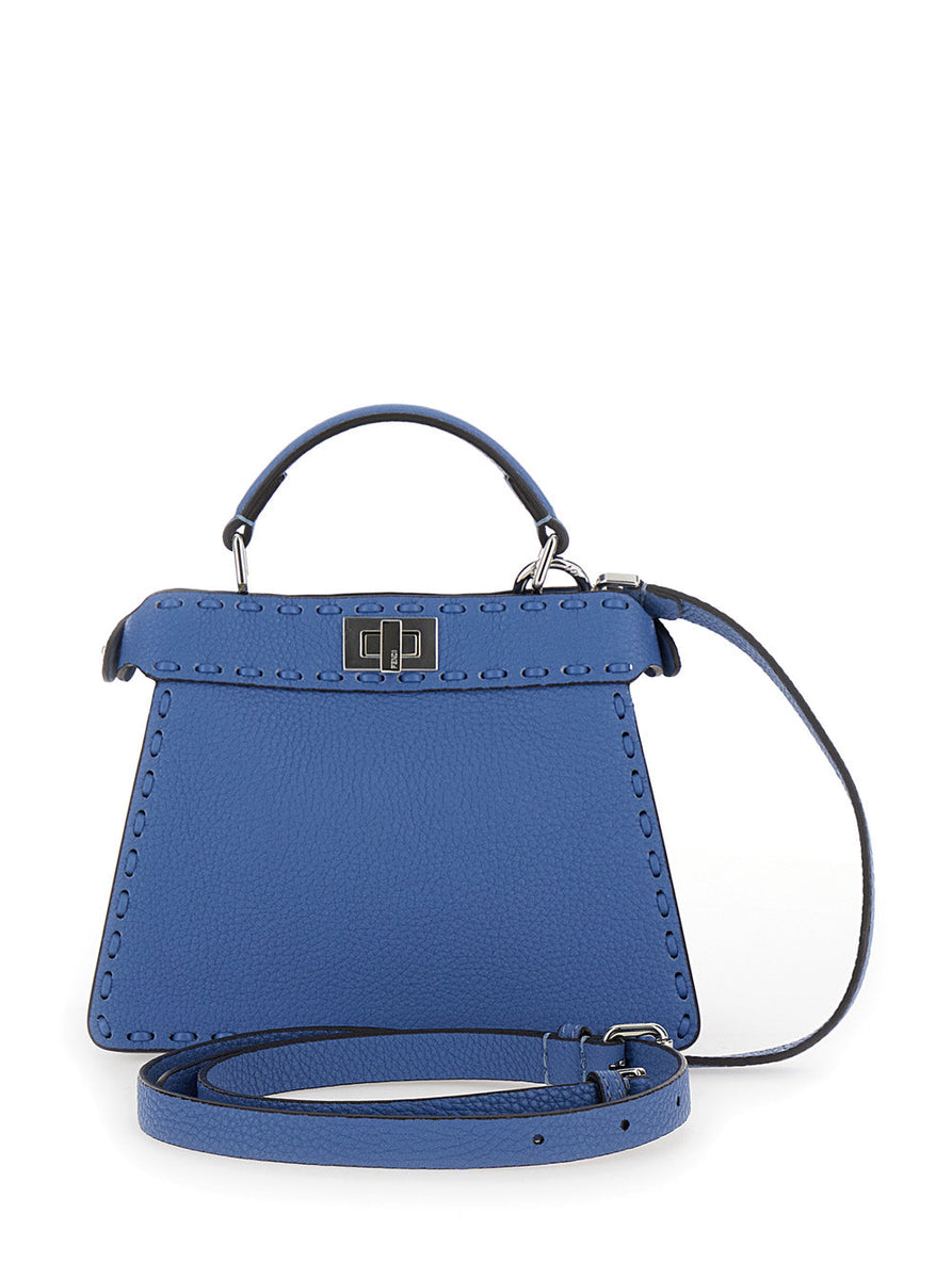 Close-up of Fendi shoulder bags hardware and fine stitching