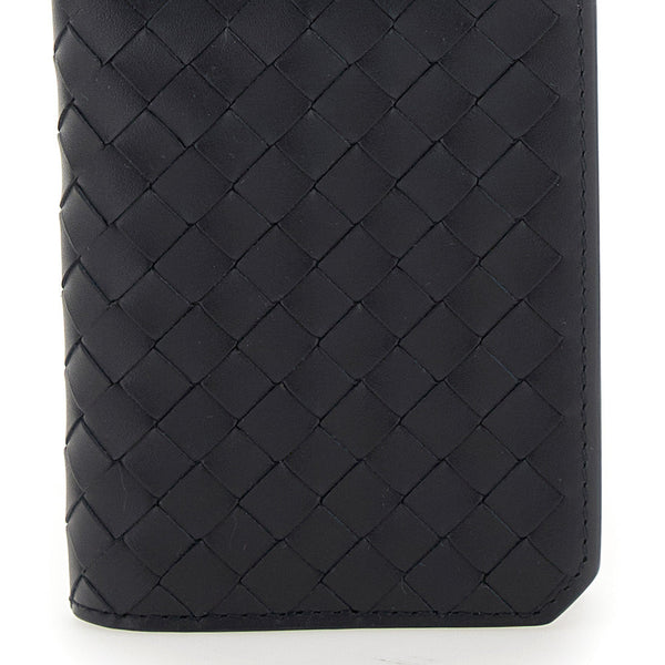 Bottega Veneta Wallets? Bottega Veneta Men Blue Card Holder With Intrecciato Motif In Leather Man Elegant Everyday Leather Wallet
