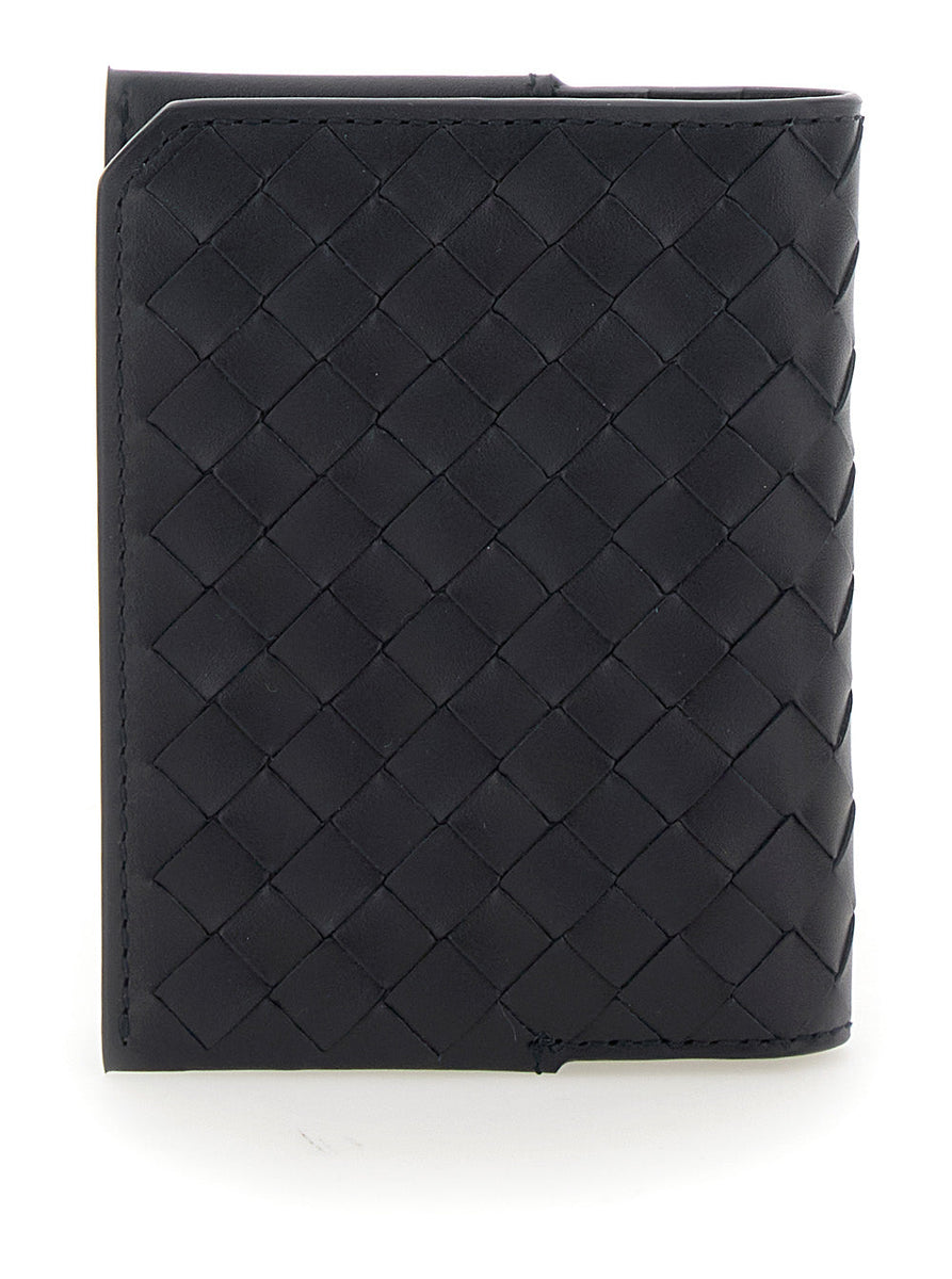 Bottega Veneta Wallets? Bottega Veneta Men Blue Card Holder With Intrecciato Motif In Leather Man Elegant Everyday Leather Wallet