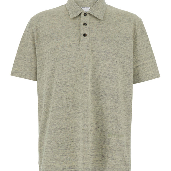 Bottega Veneta Polo Shirts? Bottega Veneta Men Green Polo Shirt With Embroidered Logo In Cotton Piquet Woman Premium Everyday Polo Shirt