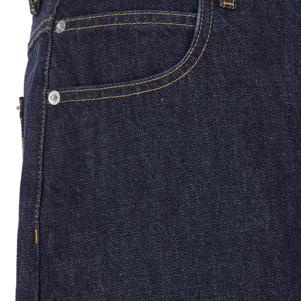 Bottega Veneta Jeans? Bottega Veneta Men Dark Blue Five-Pocket Jeans With Intrecciato Motif On Back In Denim Man Premium Designer Denim Jeans