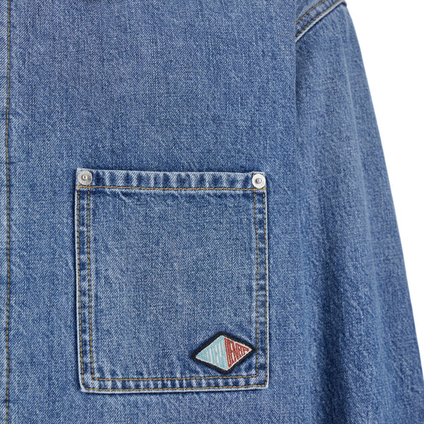 Bottega Veneta Jackets? Bottega Veneta Men Blue Jacket With Suede Collar And Logo Patch In Denim Man Premium Casual Designer Jacket
