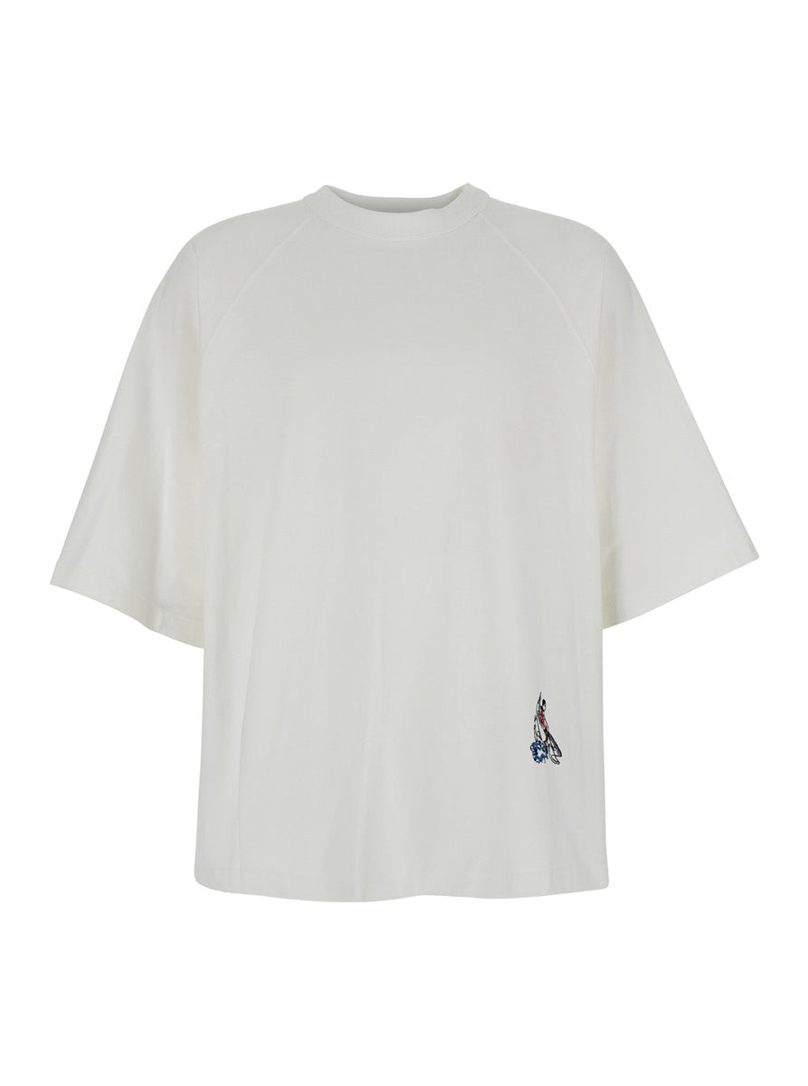 Bottega Veneta T-Shirts? Bottega Veneta Men White T-Shirt With Applied Patch On The Front In Cotton Man Casual Everyday Designer Tee
