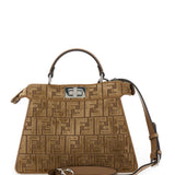Close-up of Fendi shoulder bags hardware and fine stitching