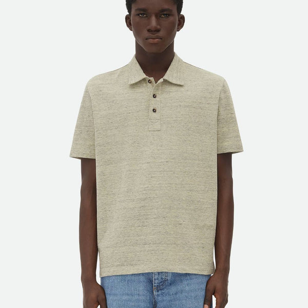 Bottega Veneta Polo Shirts? Bottega Veneta Men Green Polo Shirt With Embroidered Logo In Cotton Piquet Woman Premium Everyday Polo Shirt