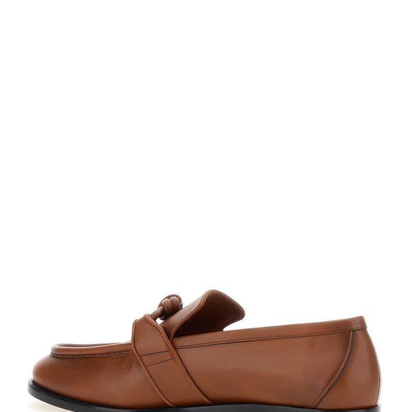 Bottega Veneta Shoes - Bottega Veneta Men Brown Loafers With Knot Detail On The Front In Leather Man Premium Designer Casual Shoes