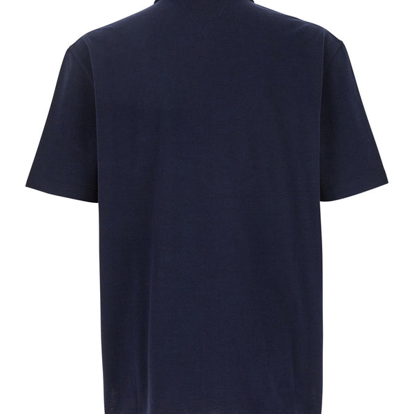 Bottega Veneta Polo Shirts? Bottega Veneta Men Blue Polo With Classic Collar And Embroidered Logo On The Front In Tone On Tone Cotton Man Premium Everyday Polo Shirt