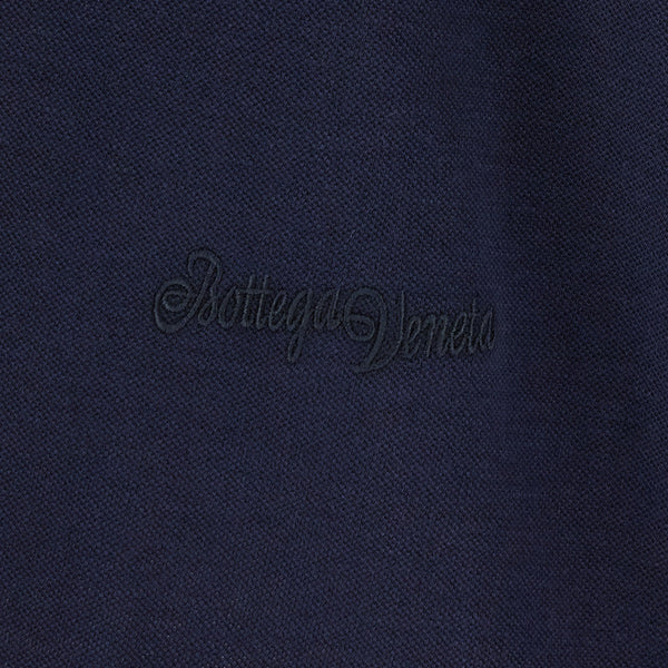 Bottega Veneta Polo Shirts? Bottega Veneta Men Blue Polo With Classic Collar And Embroidered Logo On The Front In Tone On Tone Cotton Man Premium Everyday Polo Shirt