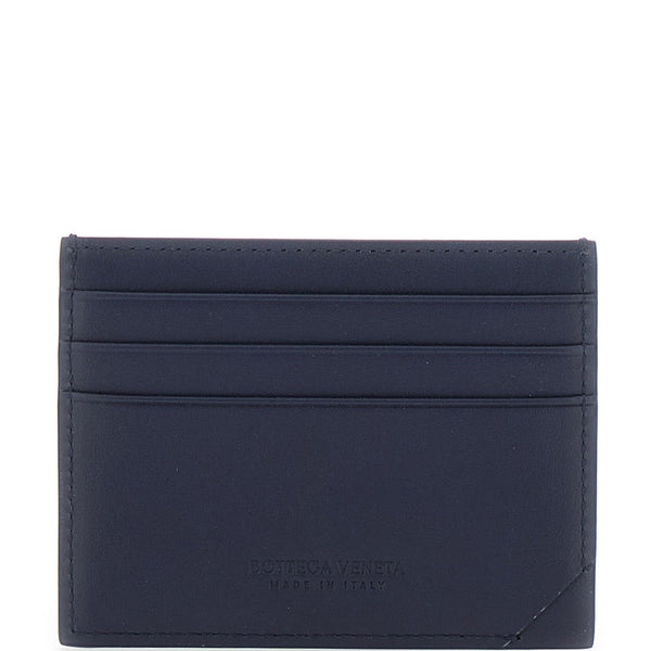 Bottega Veneta Wallets? Bottega Veneta Men Blue Card Holder With Intreccio Motif And Embossed Logo In Leather Man Elegant Everyday Leather Wallet