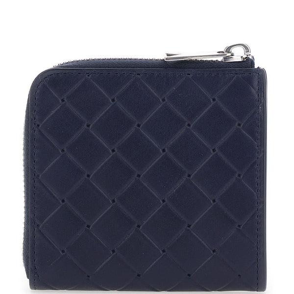 Bottega Veneta Wallets? Bottega Veneta Men Blue Wallet With All-Over Intreccio Motif In Leather Man Premium Leather Designer Wallet
