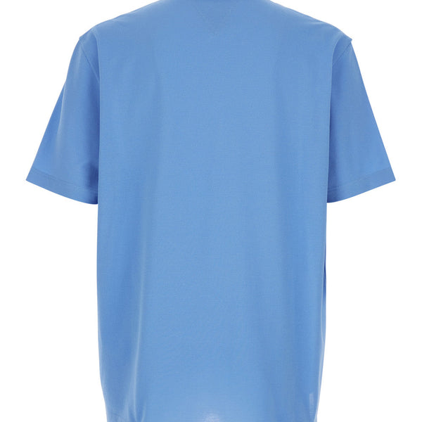 Bottega Veneta Polo Shirts? Bottega Veneta Men Blue Polo Shirt With Classic Collar And Logo Embroidery Detail On The Front In Cotton Man Classic Designer Cotton Polo Shirt