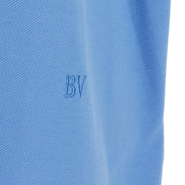 Bottega Veneta Polo Shirts? Bottega Veneta Men Blue Polo Shirt With Classic Collar And Logo Embroidery Detail On The Front In Cotton Man Classic Designer Cotton Polo Shirt