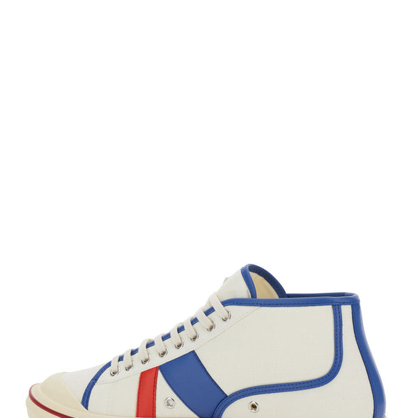 Bottega Veneta Shoes Bottega Veneta Men 'Eliot' Multicolor Sneakers With Logo Label On The Side And Leather Inserts In Cotton And Leather Blend Man Comfortable Everyday Designer Shoes