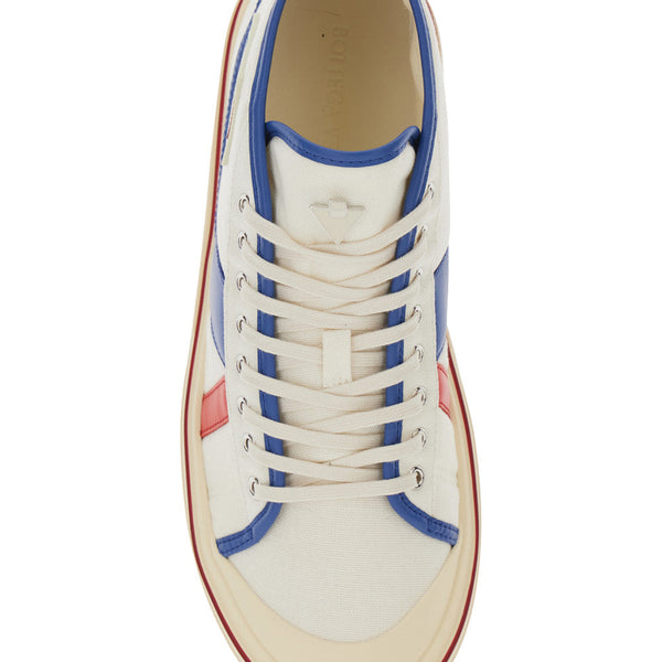 Bottega Veneta Shoes - Bottega Veneta Men 'Eliot' Multicolor Sneakers With Logo Label On The Side And Leather Inserts In Cotton And Leather Blend Man Premium Designer Casual Shoes