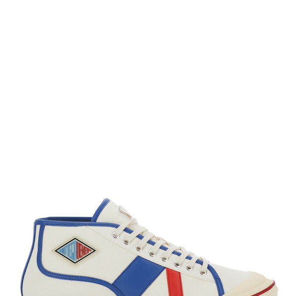 Bottega Veneta Shoes - Bottega Veneta Men 'Eliot' Multicolor Sneakers With Logo Label On The Side And Leather Inserts In Cotton And Leather Blend Man Premium Designer Casual Shoes