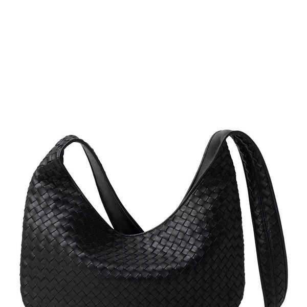 Bottega Veneta Bags? Bottega Veneta Men Black Crossbody Bag With Top Zip Closure And Intrecciato Motif In Leather Woman Premium Designer Shoulder Bag
