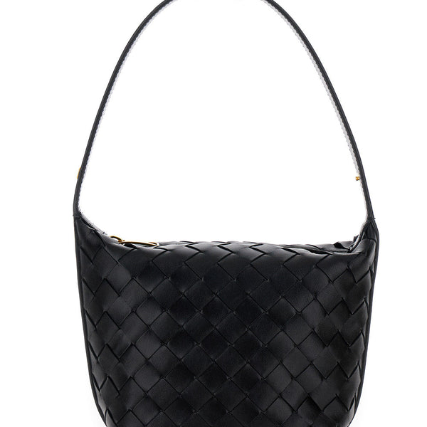 Bottega Veneta Bags? Bottega Veneta Women 'Candy Wallace' Black Handbag With Intrecciato Motif In Leather Woman Luxury Designer Leather Handbag