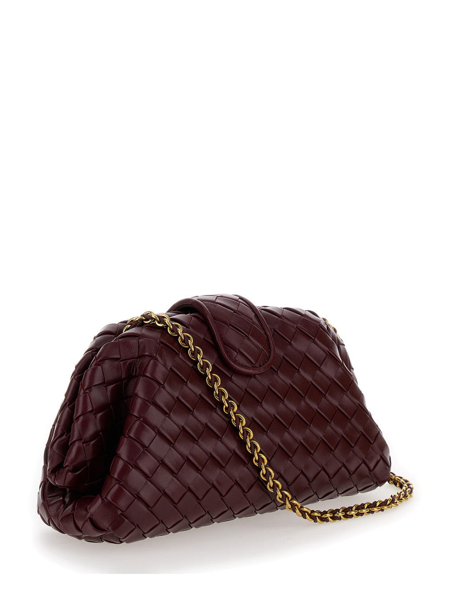 Bottega Veneta Accessories? Bottega Veneta Women 'Teen Lauren 1980' Bordeaux Pochette With Chain In Leather Woman Premium Everyday Designer Accessory
