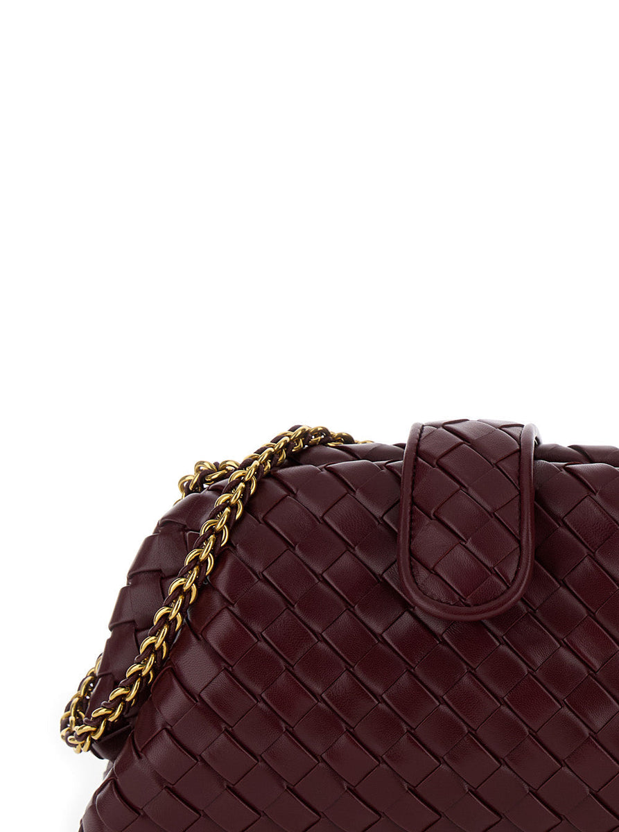 Bottega Veneta Accessories? Bottega Veneta Women 'Teen Lauren 1980' Bordeaux Pochette With Chain In Leather Woman Premium Everyday Designer Accessory
