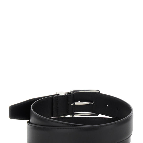 Bottega Veneta Belts? Bottega Veneta Men Black Belt With Intrecciato Detail On The Buckle In Leather Man Premium Leather Designer Belt