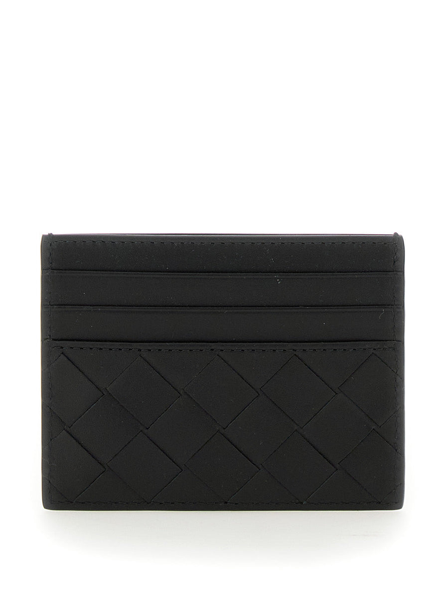 Bottega Veneta Wallets? Bottega Veneta Men Black Card Holder With Intrecciato Motif In Leather Man Elegant Everyday Leather Wallet