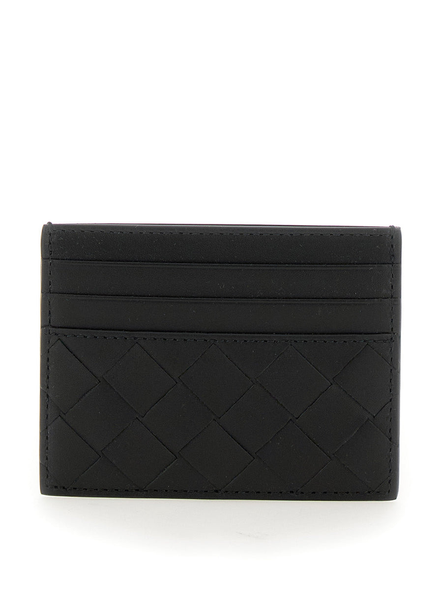 Bottega Veneta Wallets? Bottega Veneta Men Black Card Holder With Intrecciato Motif In Leather Man Elegant Everyday Leather Wallet