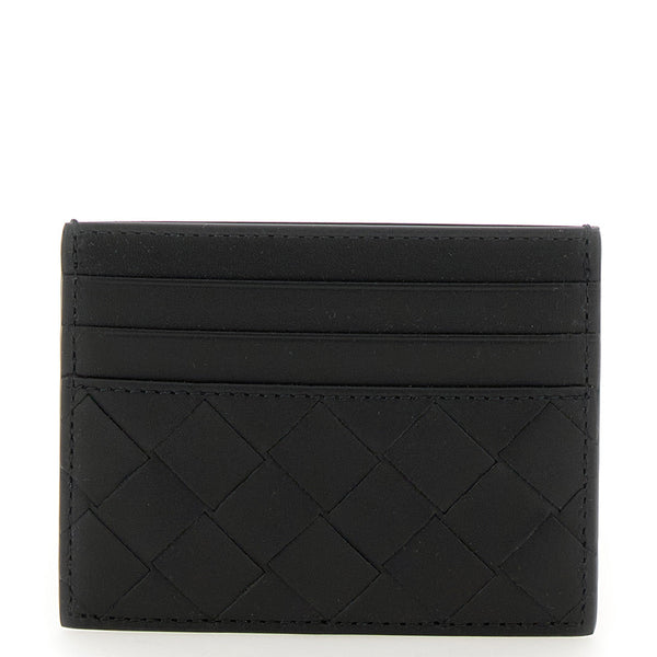 Bottega Veneta Wallets? Bottega Veneta Men Black Card Holder With Intrecciato Motif In Leather Man Elegant Everyday Leather Wallet