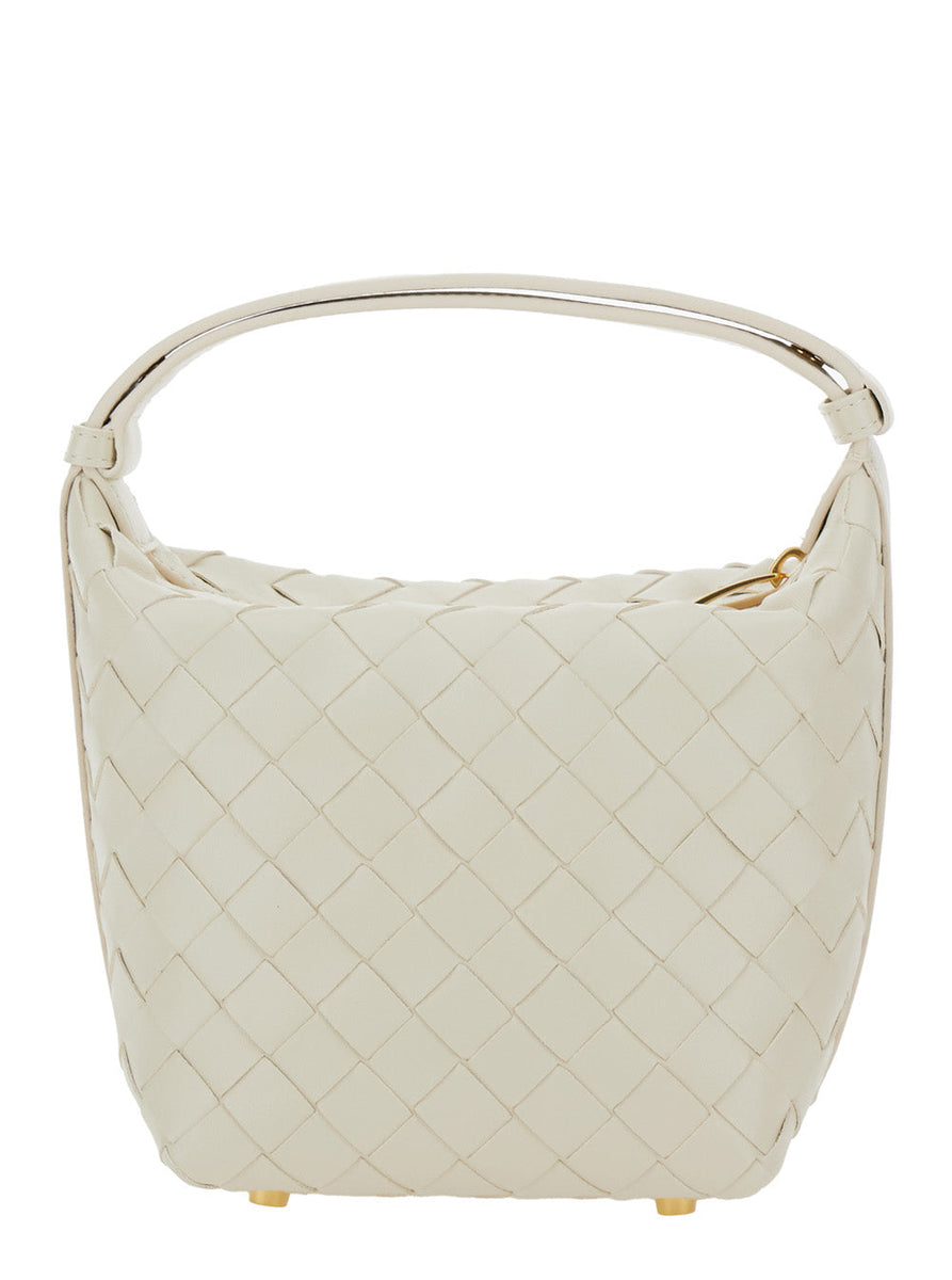 Bottega Veneta Bags? Bottega Veneta Women 'Candy Wallace' White Handbag With Intrecciato Motif In Leather Woman Premium Designer Shoulder Bag