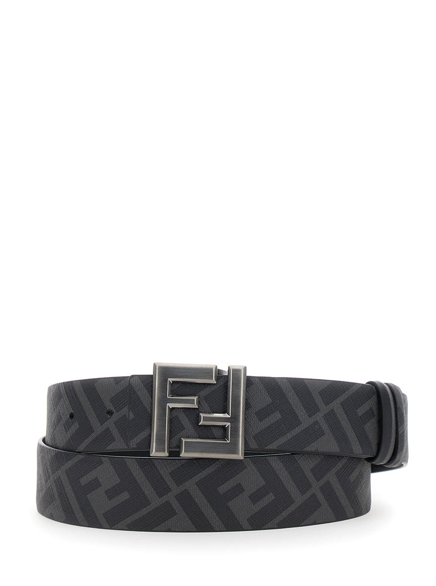 Close-up of Fendi belts hardware and fine stitching