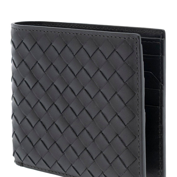Bottega Veneta Wallets? Bottega Veneta Men Green Bi-Fold Wallet With Intrecciato Motif And Embossed Logo Lettering On The Inside In Leather Man Compact Luxury Card Wallet