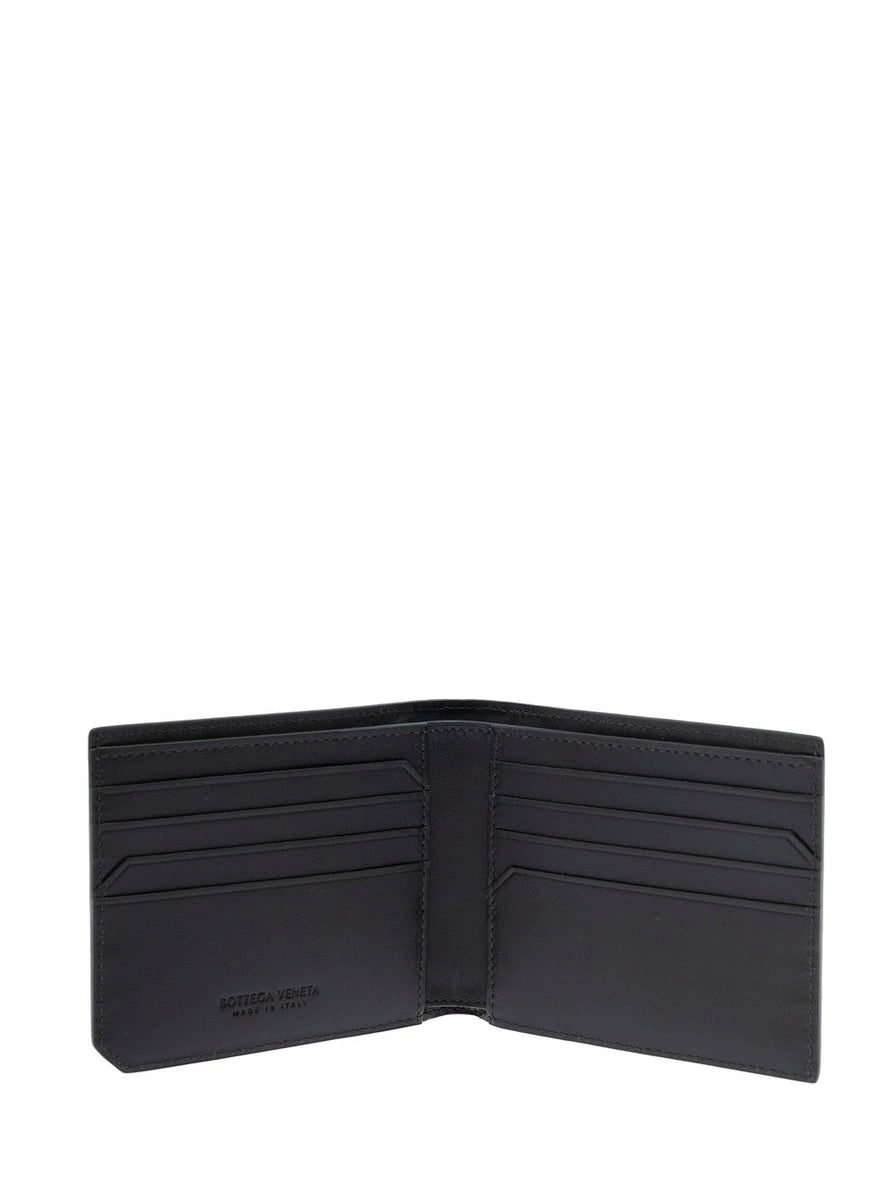 Bottega Veneta Wallets? Bottega Veneta Men Green Bi-Fold Wallet With Intrecciato Motif And Embossed Logo Lettering On The Inside In Leather Man Compact Luxury Card Wallet