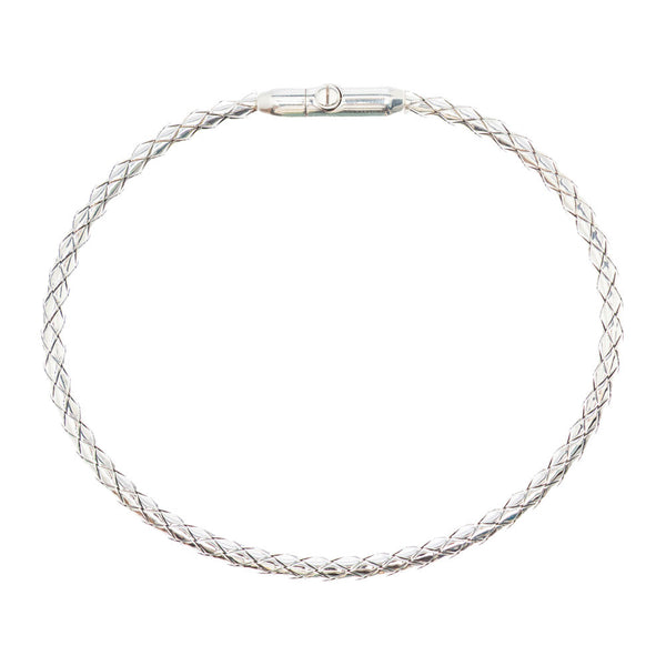 Bottega Veneta Jewellery? Bottega Veneta Men 'Intreccio' Metallic Bracelet With Rear Push Closure And Intrecciato Design In Silver Man Elegant Everyday Fine Jewellery