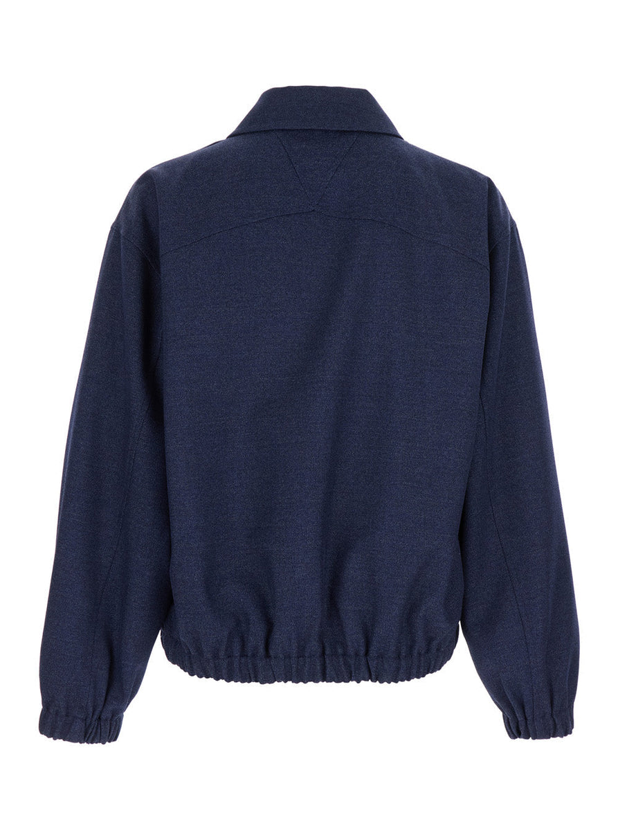 Bottega Veneta Jackets? Bottega Veneta Men Blue Jacket With Classic Collar And Front Zip Closure In Wool Man Stylish Everyday Designer Outerwear