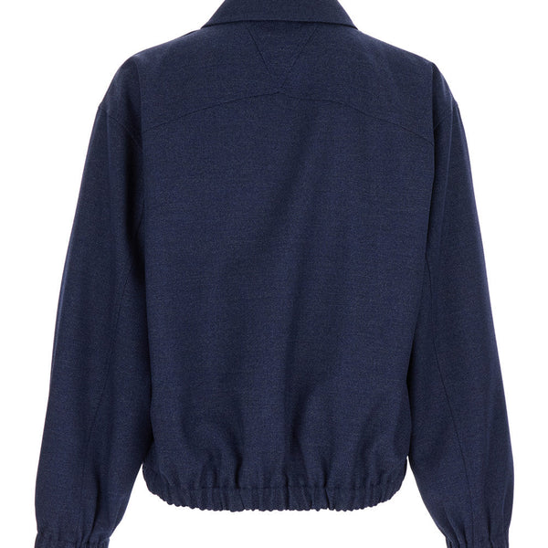 Bottega Veneta Jackets? Bottega Veneta Men Blue Jacket With Classic Collar And Front Zip Closure In Wool Man Stylish Everyday Designer Outerwear