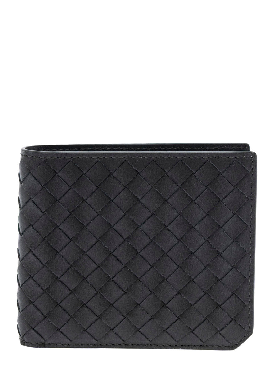 Bottega Veneta Wallets? Bottega Veneta Men Green Bi-Fold Wallet With Intrecciato Motif And Embossed Logo Lettering On The Inside In Leather Man Compact Luxury Card Wallet