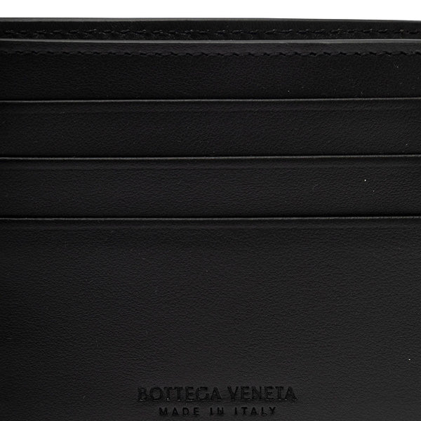 Bottega Veneta Wallets? Bottega Veneta Men Black Bi-Fold Wallet With Intreccio Motif In Leather Man Compact Luxury Card Wallet