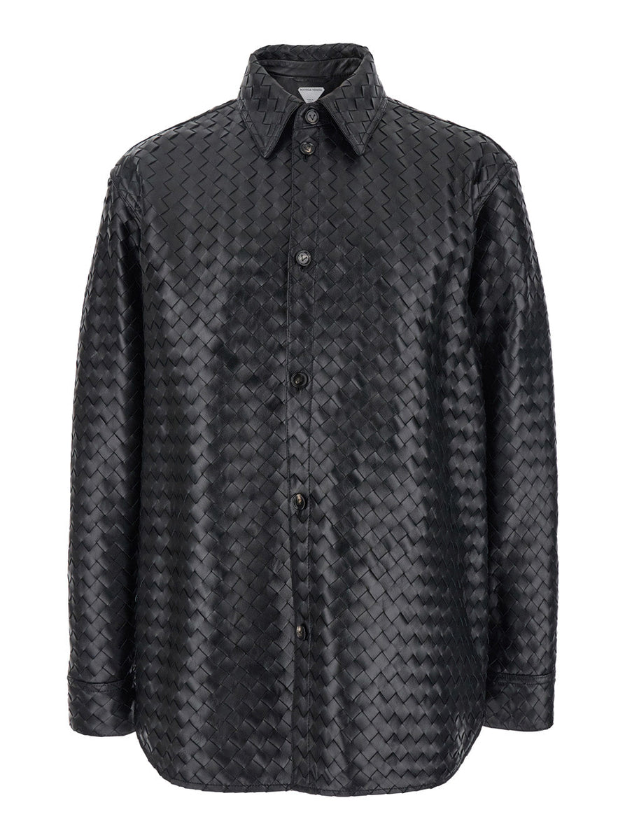 Bottega Veneta Jackets? Bottega Veneta Men Black Oversize Jacket In Braided Leather Man Stylish Everyday Designer Outerwear