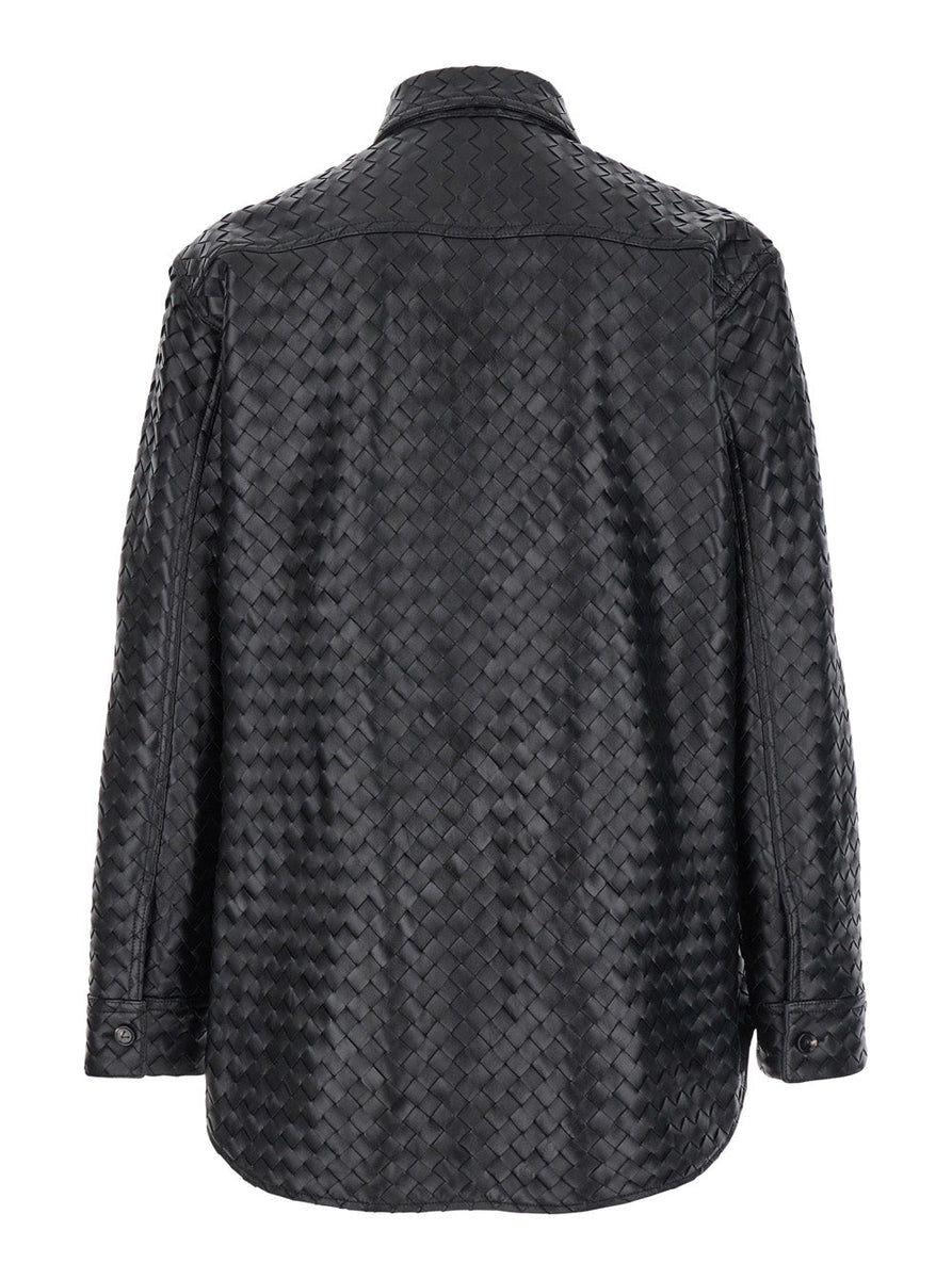 Bottega Veneta Jackets? Bottega Veneta Men Black Oversize Jacket In Braided Leather Man Stylish Everyday Designer Outerwear