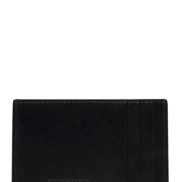 Bottega Veneta Accessories? Bottega Veneta Men 'Casette' Black Card-Holder With Embossed Logo And Intreccio Motif In Smooth Leather Man Luxury Designer Fashion Accessory