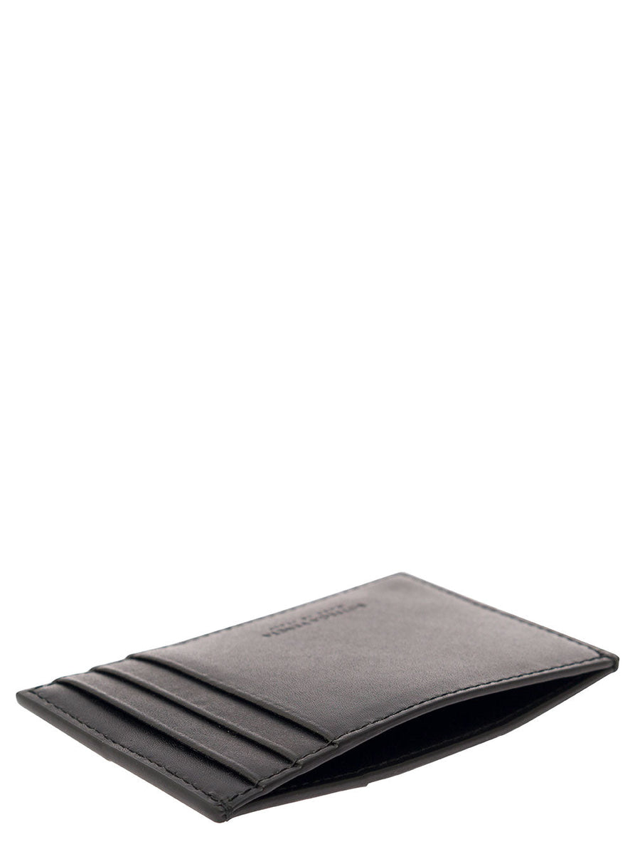 Bottega Veneta Accessories? Bottega Veneta Men 'Casette' Black Card-Holder With Embossed Logo And Intreccio Motif In Smooth Leather Man Luxury Designer Fashion Accessory