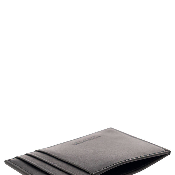 Bottega Veneta Accessories? Bottega Veneta Men 'Casette' Black Card-Holder With Embossed Logo And Intreccio Motif In Smooth Leather Man Luxury Designer Fashion Accessory