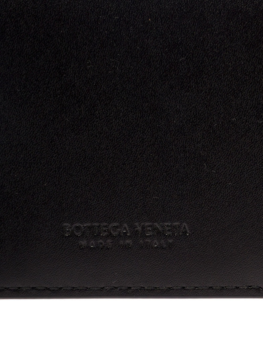 Bottega Veneta Accessories? Bottega Veneta Men 'Casette' Black Card-Holder With Embossed Logo And Intreccio Motif In Smooth Leather Man Luxury Designer Fashion Accessory