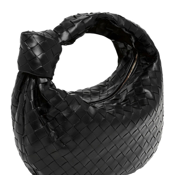 Bottega Veneta Bags? Bottega Veneta Women 'Jodie' Black Small Shoulder Bag With Knot Detail And Intrecciato Motif In Leather Woman Premium Designer Shoulder Bag