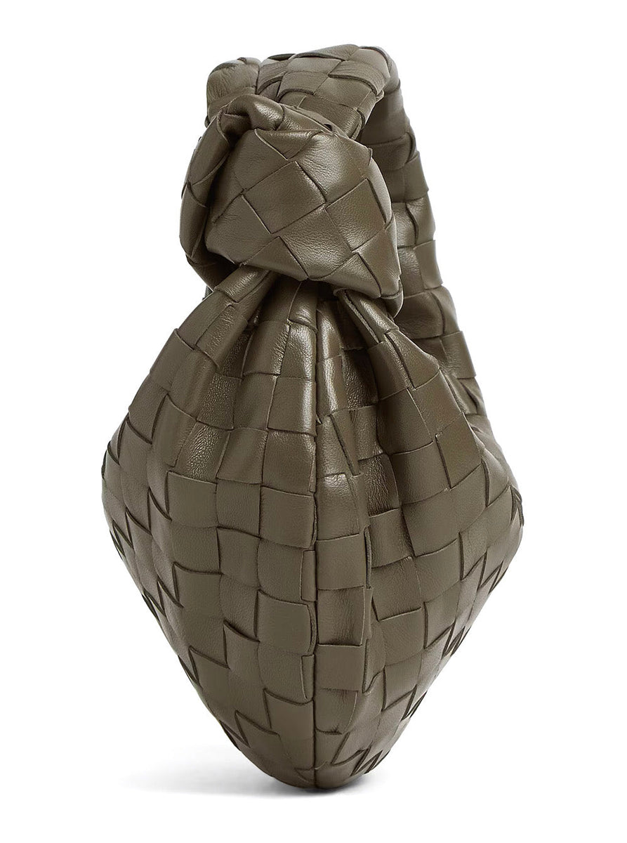 Bottega Veneta Bags? Bottega Veneta Women 'Jodie' Green Mini Handbag With Knot Detail And Intrecciato Motif In Leather Woman Premium Designer Shoulder Bag