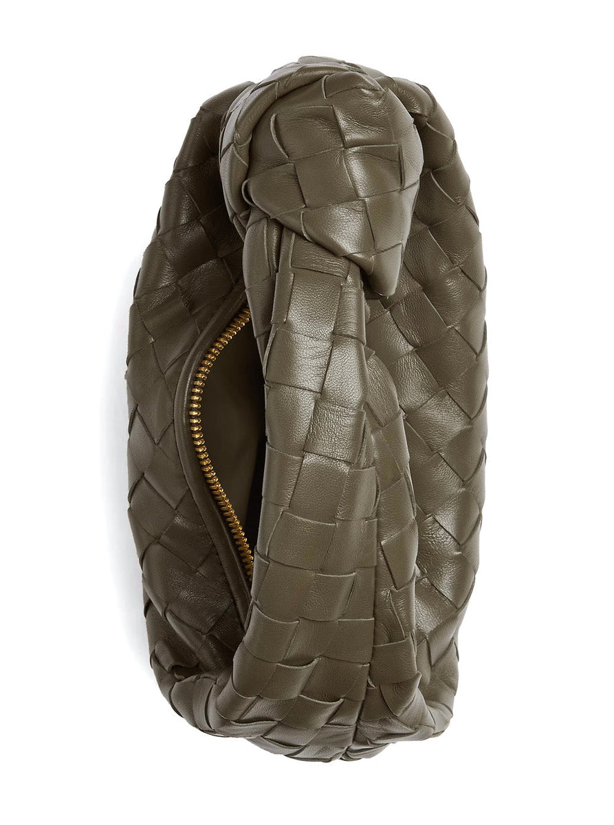 Bottega Veneta Bags? Bottega Veneta Women 'Jodie' Green Mini Handbag With Knot Detail And Intrecciato Motif In Leather Woman Premium Designer Shoulder Bag