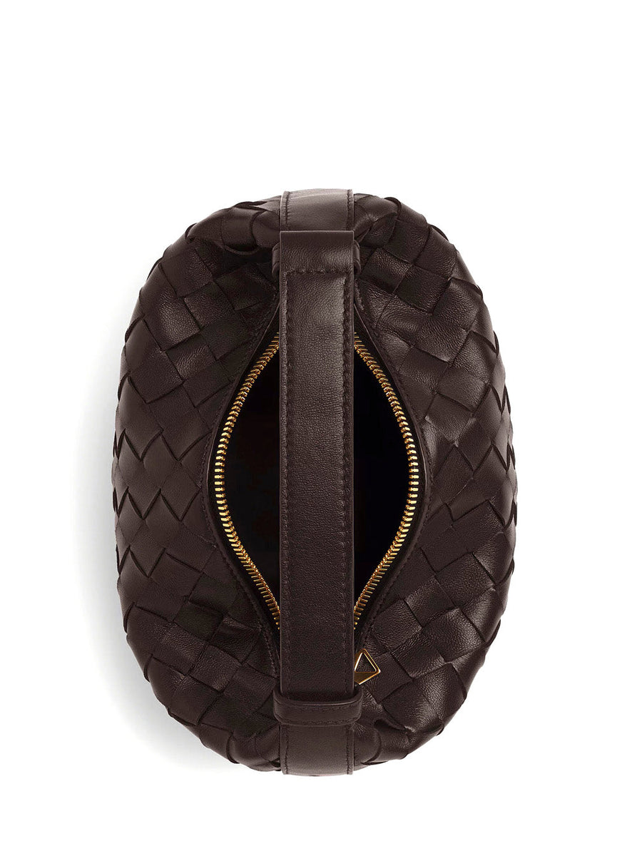 Bottega Veneta Bags? Bottega Veneta Women 'Candy Wallace' Brown Handbag With Intrecciato Motif In Leather Woman Premium Designer Shoulder Bag