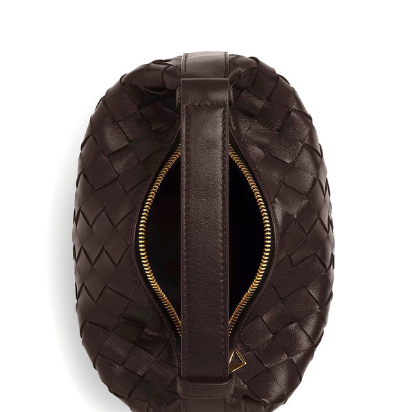 Bottega Veneta Bags? Bottega Veneta Women 'Candy Wallace' Brown Handbag With Intrecciato Motif In Leather Woman Premium Designer Shoulder Bag